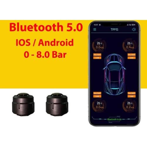 Car Motorcylce TPMS Android IOS Bluetooth 5.0 8.0 Bar Auto LED Display External Sensors Tire Pressure Monitoring System Monitor