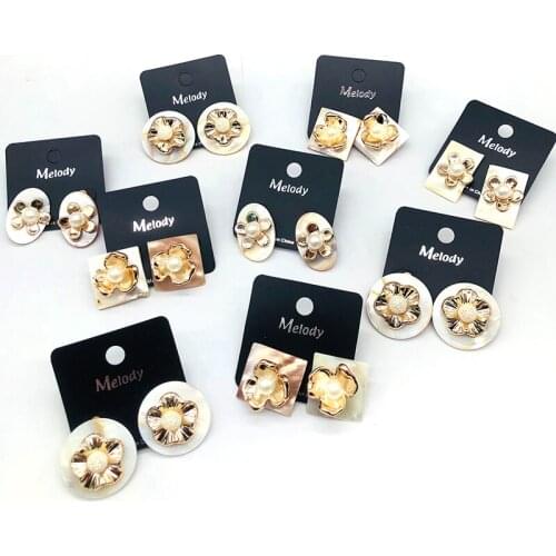 Free shipping! lovely shell flower stud earrings for summer