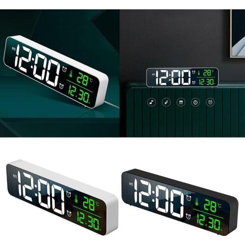 Large & Clear Display Alarm Clock Temp & Date Calendar Wall Clock 5 Levels Brightness, Bedroom Table Decoration/Gift for Friends