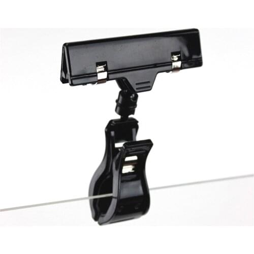 Black Plastic Antirust Spring POP Sign Label Card Holder Price Tag Display Banner Advertising Clips 100pcs/lot High Quality