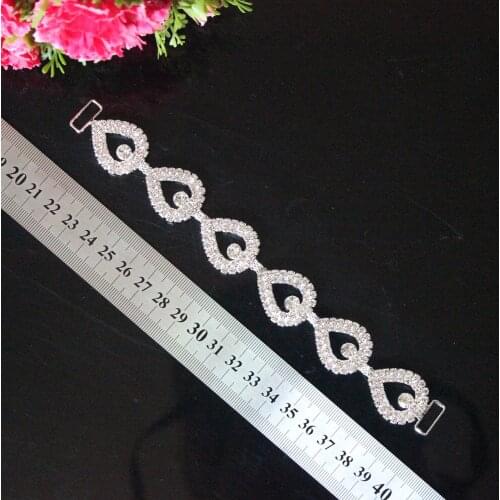 CJSIR 2Pcs Crystal Rhinestone Silver Bikini Connectors Buckle Metal Chain For Swimming Wear Bikini Decoration