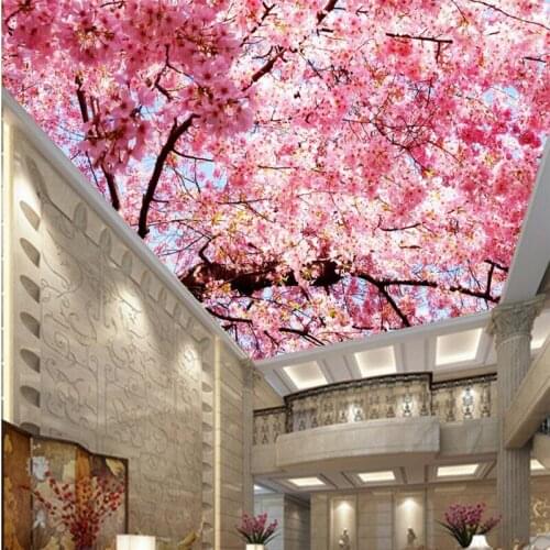 Beibehang Custom Photo Wallpaper 3D Stereo Wall Painting Modern Art Living Room Sofa Bed Bedroom Cherry Pink Background