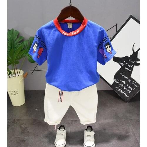 2020 style Boy Clothes Set Kids Clothes Boys Clothing short-sleeved T-shirt + shorts 2 Pcs Outfit Set Children Suit 2-6years