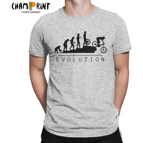 Mountain Bike Evolution Cycling T Shirts Mens 100% Cotton Funny T-Shirts Crew Neck Tee Shirt Short Sleeve Clothes Summer