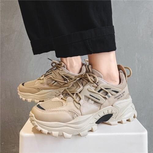 New Autumn Winter Chunky Sneakers Men Breathable Trendy Sports Shoes Big Size 46 Casual Zapatillas Hombre Quality Black Trainers