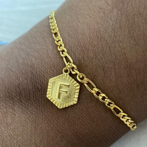 A-Z Initial Letter Anklet For Women Gold Stainless Steel Anklets Charm Chain Alphabet Foot Accessories Jewelry Bijoux Femme