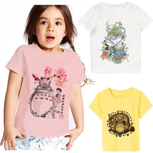 Cartoon Boys Girls Vogue Casual Kawaii Kid Clothes Anime Totoro Design T Shirt Short Sleeve Tops Baby Childrens Novelty T-Shirt
