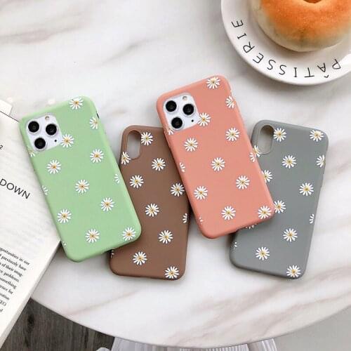 Lovely Flower Case For iphone X XR XS MAX 11 Pro Max Soft Silicone Case For iphone 6 6s 7 8 Plus SE 2020 Daisy Soft Cover Cases