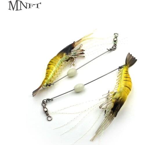 MNFT 1Set 18CM 6G Silicone Noctilucent Shrimp Lure Bass Hooks Soft Plastics Lures
