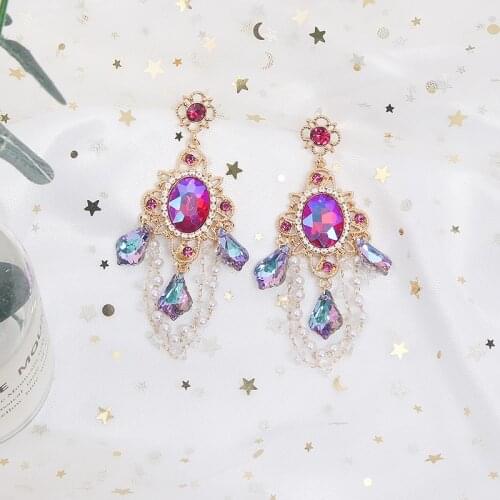 MWSONYA Fashion Korean Vintage Luxury Colorful Cystal Drop Earrings for Women Elegant Pearl Beads Tassel Pendientes Jewelry