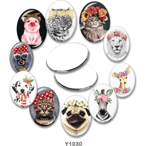 Animal Oval glass cabochon 13x18mm/18x25mm/30x40mm flat back Making findings TRY1030