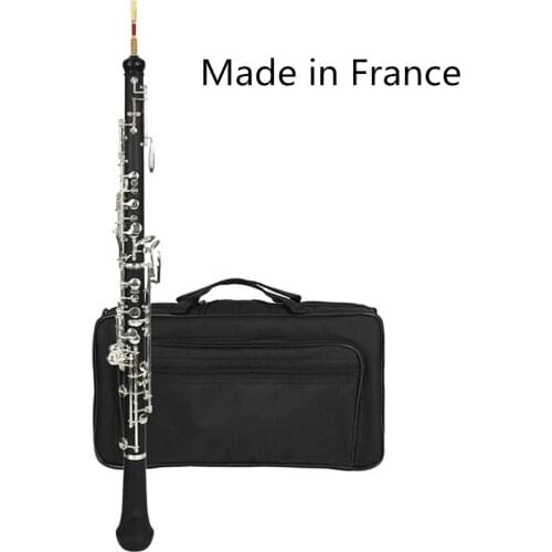 Profesyonel obua C anahtar yarı otomatik stil nikel kaplama tuşları nefesli enstrüman obua kamış eldiven deri kılıf