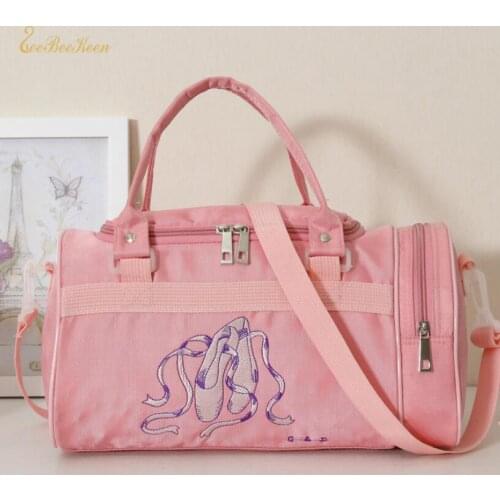 Pink Embroidered Bags Ballet Dance Bag Women For Girls Ballet Gym Sports Dance Backpacks Rucksack Cavans Ballet Bag For Child