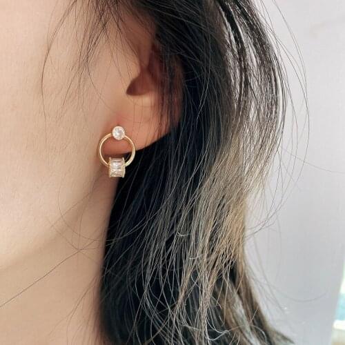 Crystal Hoop Earrings Fashion Wild Earrings Personality Ins Simple Earrings Woman Jewelry