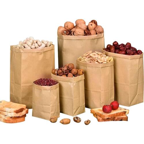 10pcs Kraft Paper Bag Gift Bags Biscuit Bread Candy Recyclable Packaging Wedding Birthday Party Handmade Gifts Packing Papers