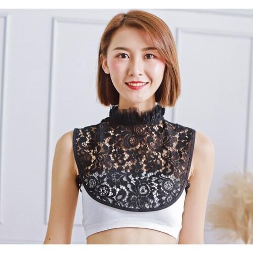 Vintage Animal Deer Clip Shirt Fake Collar Women Adult collar accessory Shirt Fake Collar White Black Blouse Vintage Detachable