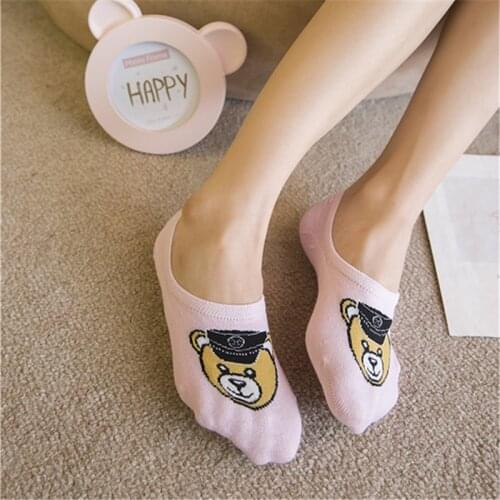 Hot Sales Fashion Invisible Womens Socks 100% Cartoon Japanese Style Comfortable Cawaii Socks Slippers