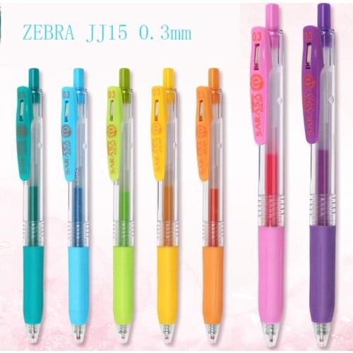 1Set Japan Zebra SARASA JJ15 0.3mm Gel Clip Pens Color Marker Ballpoint Pen 10 Colors Student Supplies