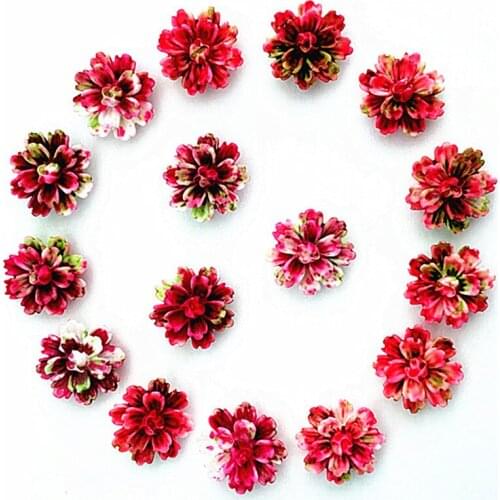 100 pcs. Rose&Green DlY resin rose flower flatback appliques for phone / wedding / craft