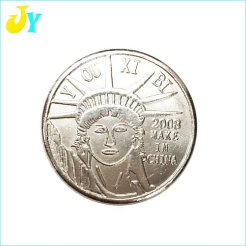 1000pcs Arcade Game Tokens 25*1.85mm Stainless steel token for Statue of Liberty /Crown /Mickey logo Casino game currency