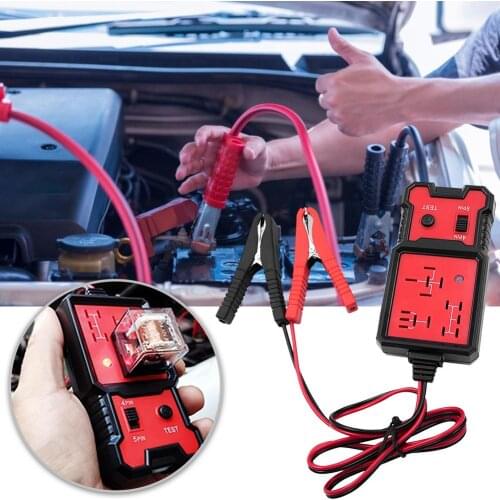 12V Mini Portable Battery Checker Automotive Five-Pin Four-pin Relay Tester Electronic Car Battery Load Abnormal Diagnostic Tool