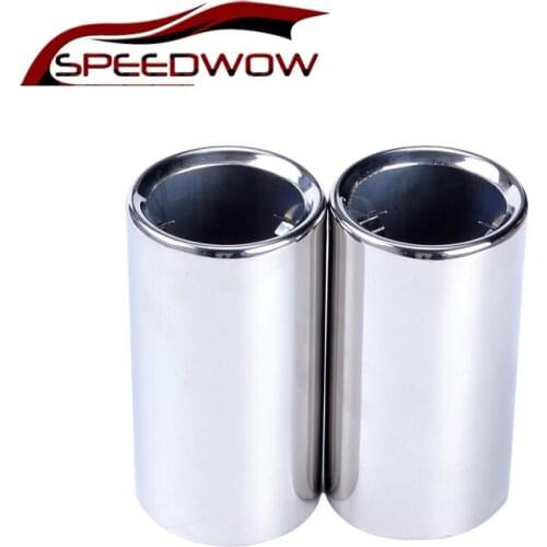 SPEEDWOW 2Pcs Stainless Steel Exhaust Tip Car Accessory Decoration Muffler Car Exhaust Pipes Tips For BMW-325