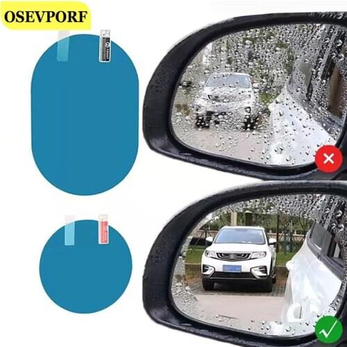 2PCS Waterproof Mirror Film Stickers Car Rearview Mirror Rainproof Anti-Fog Car Safe Driving Sticker HD Transparent Clear Decals