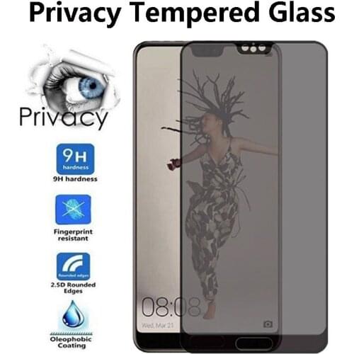 2Pcs Full Privacy Screen Protector For Honor Play 3/3e 7X Film Anti-Peeping Tempered Glass For Honor V10/V30 Pro/V20