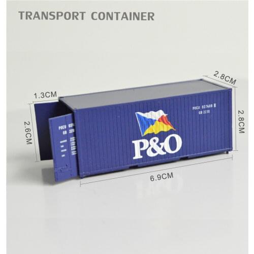 20ft HO Train Shipping Container Layout Model Diorama 1:87 Landscape Freighter Boat Accessories Scale Model Toys for Collection