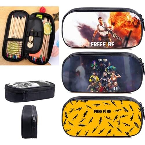 3D Anime Free Fire Pencil Case Kids Cosmetic Cases Video Game Pen Bag Boy Girls Teens Pen Case Stationery Storage Box