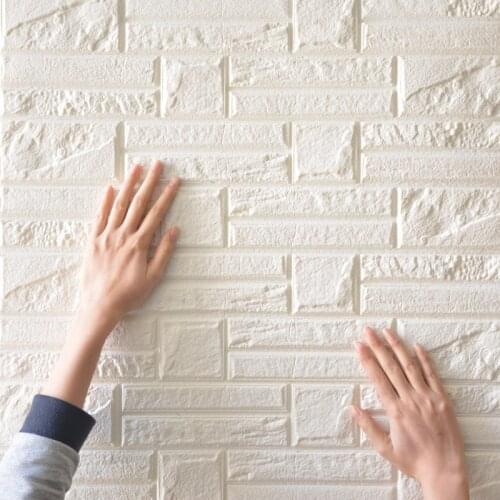 3D Stereo Wall Stickers Bedroom Living Room Self-adhesive Wallpaper Brick Wallpaper Wall Waterproof Foam Sticker 60*60 Modern