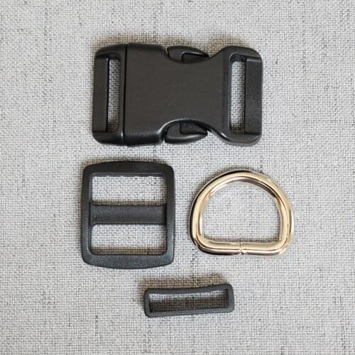 50 Sets 15mm Plastic D Ring Belt Rectangular Buckle Adjuster For Dog Collar Necklace Sewing Handmade Accessory