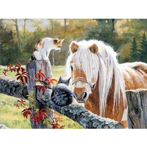 5d diamond embroidery Scenery horse Diamond Painting Cross Stitch 3D round Diamond Mosaic Decoration Needlework Gift