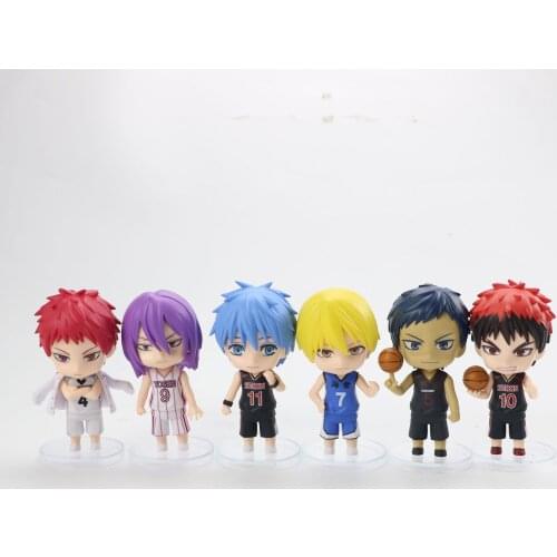 6pcs/set Anime Kurokos Basketball Action Figure Model PVC Toys Aomine Daiki Kise Ryota Kagami Taiga Dolls For Kid Gift
