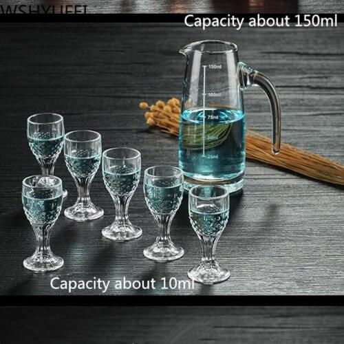 7PCS/lot European glass wine glass Simple household glass wine set WSHYUFEI