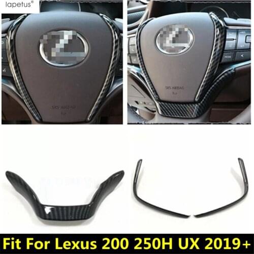 Lapetus Carbon Fiber Look Accessories For Lexus UX 200 250H 2019 2020 2021 ABS Car Steering Wheel Decoration Strip Cover Trim