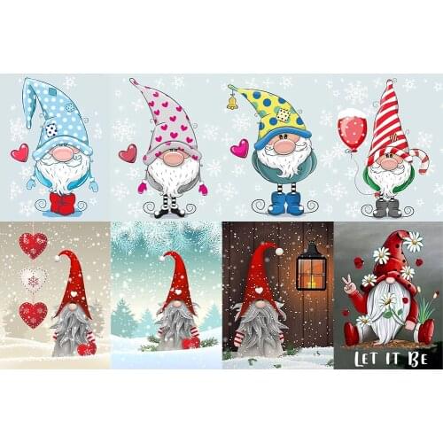 5D DIY Full Round Drill Diamond Painting Christmas Elf Cartoon Series Mosaic Craft Kits Creative Crafts Home Decoration Painting