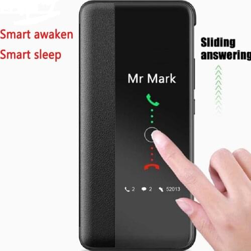 Smart Touch View Flip Cover Leather Phone Case For Huawei Huawui Huwai P40 P30 P Mate 40 30 Pro Lite P30pro P40pro Mate30procase