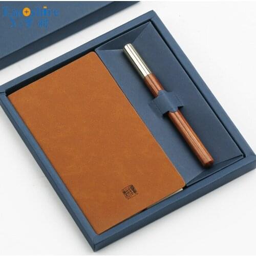 Wood Roller Ball Pen Ballpoint Pen Box Pencil Case NoteBook Notepad Portable Notepad and Ballpoint Pens for Writing P440