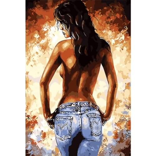 DIY Oil Painting Girl Portrait HandPainted Kits Drawing Canvas Pictures By Numbers Home Decoration Art Gift