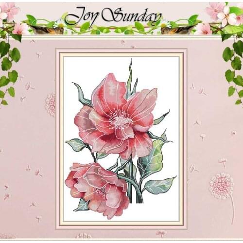 Two Peonies Flower Counted Cross Stitch Handmade Cross Stitch 11CT 14CT printed Cross Stitch Kits Embroidery for Needlework