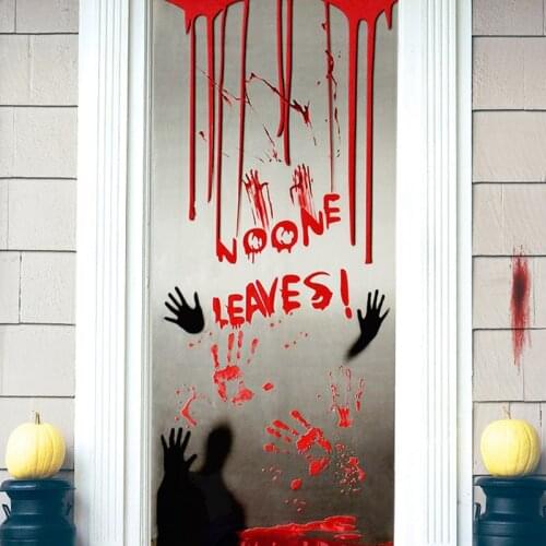 Halloween Blooding Handprint Stickers Scary Door Window Mirror Sticker Decoration Haunted House Prop Halloween Decor Supplies