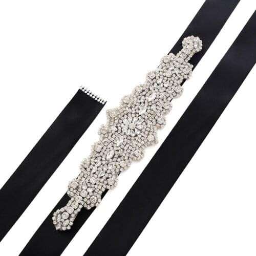JLZXSY Handmade Wedding Bridal Sash Rhinestone Belt Wedding Belt for Wedding Party Prom Evening Dresses