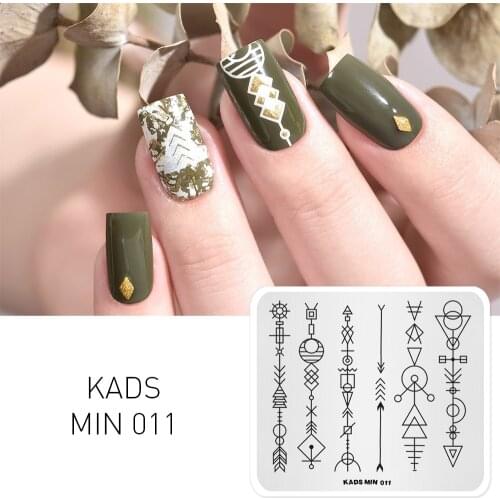 KADS MIN Nail Art Stamping Plate Geometric Nail Template Manicure Nail Art Image Plates Tools For DIY nail art stamp