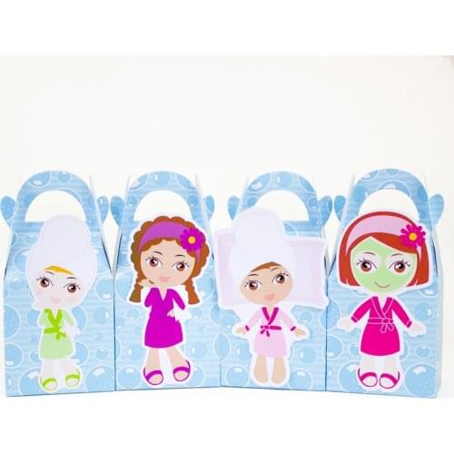 Spa party Favor Box Candy Box Gift Box Cupcake Box Boy Kids Birthday Party Supplies Decoration Event Party Supplies