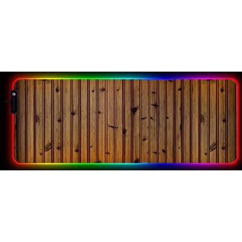 MRGBEST RGB Gaming Computer Mouse Pad Wood Floor Texture Mouse Mat Non-Slip Rubber Base Mousepad for Laptop PC Game Waterproof
