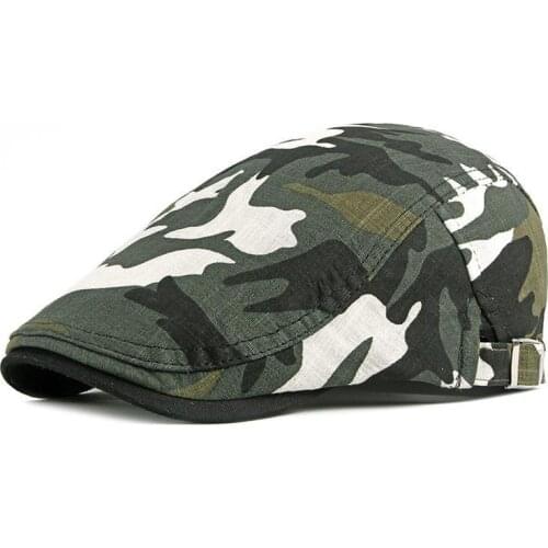 LDSLYJR 2021 Cotton Spring Summer camouflage print Newsboy Caps Flat Peaked Cap Men and Women Painter Beret Hats 39