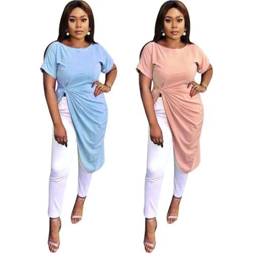 Summer dress casual solid color fashion womens irregular long gown dress