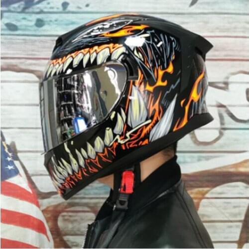 Full Face Motorcycle Helmet Double visors Anti Fog washable inner linning