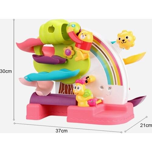 Cartoon Plastic Rotating Bear Large Slide Toy Set Kids DIY Assembling Set